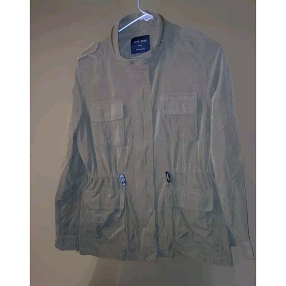 Love Tree Utility Jacket Women’s Size Large Army Green Drawstring Waist 40×28 - Picture 1 of 16